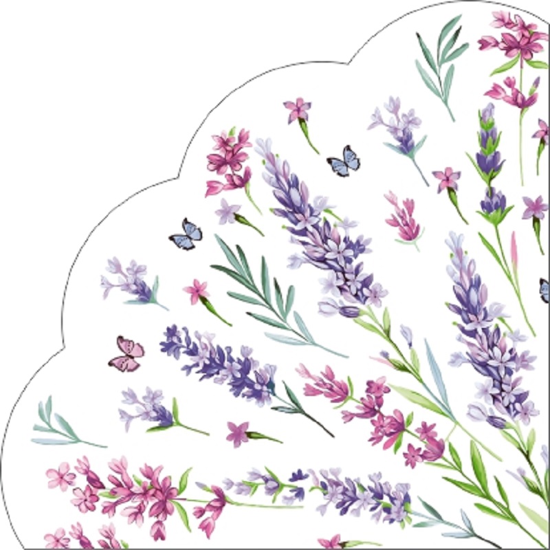 Салфетки бум. d=320мм 12 шт. 3-сл. "лаванда"