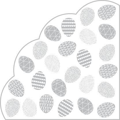 Салфетки бум. d=320мм 12 шт. 3-сл. "пасхальные яйца. серебро"