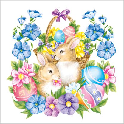 Салфетки бум. 330х330мм 20 шт. 3-сл. "пасхальные кролики"
