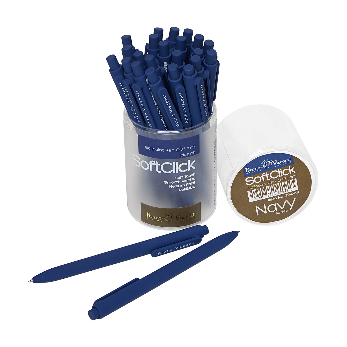 Ручка шар. авт. bruno visconti "slim click. navy" 0,5мм синяя