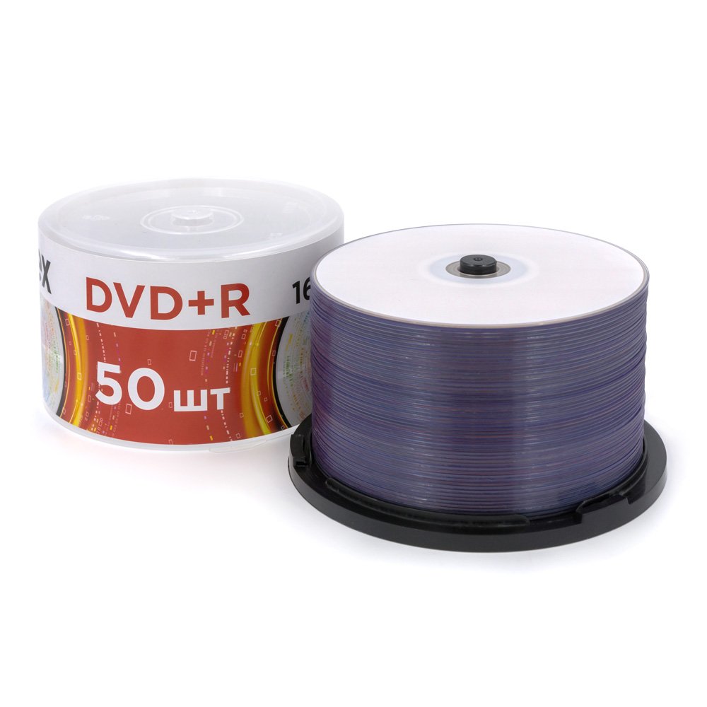 Диск dvd+r "mirex "printable inkjet" 16x cakebox 50шт.под логотип