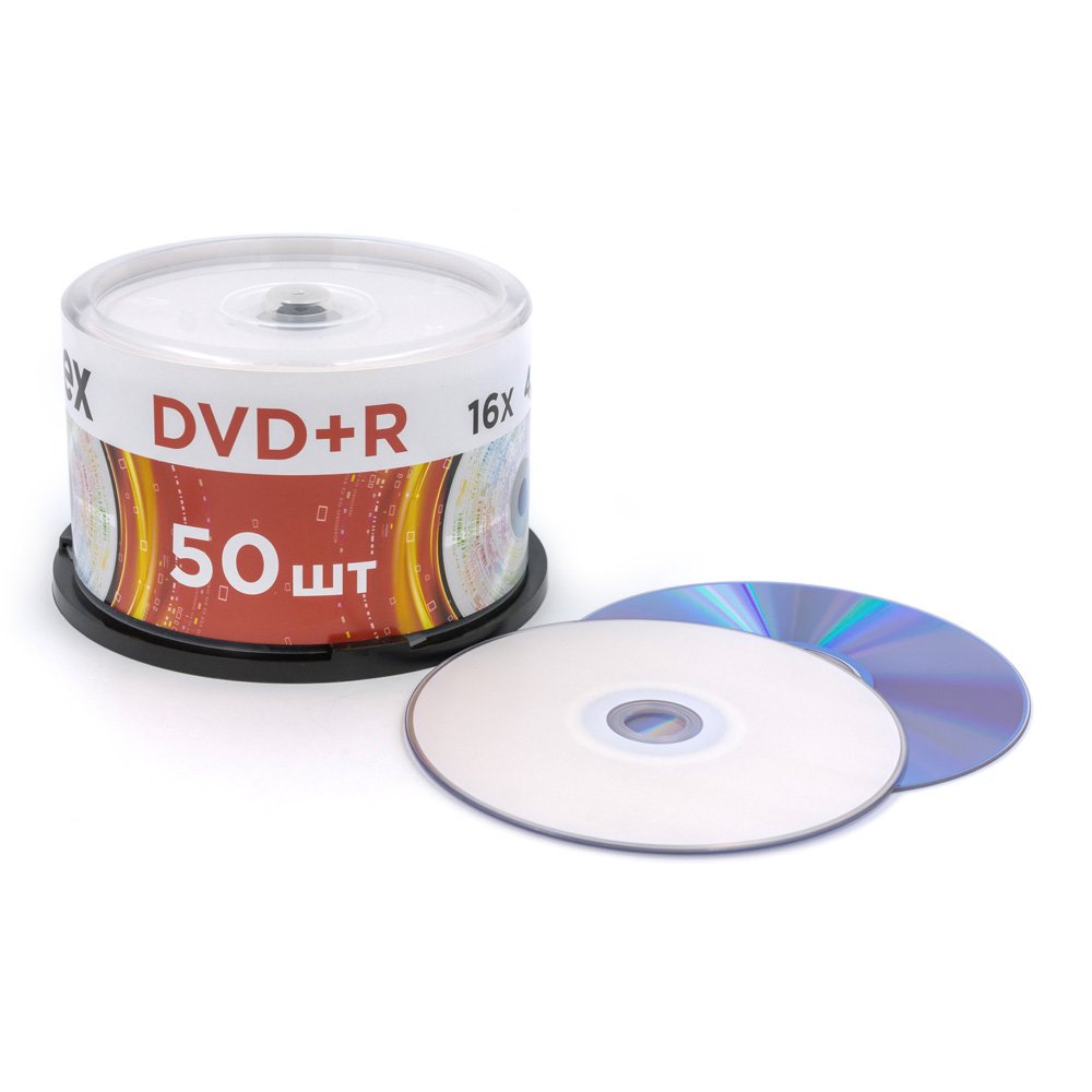 Диск dvd+r "mirex "printable inkjet" 16x cakebox 50шт.под логотип