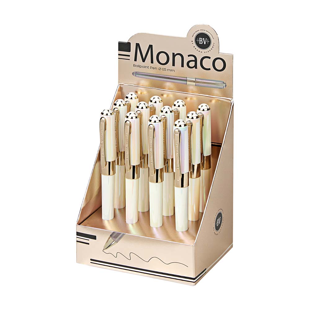 Ручка шар. bruno visconti "monaco. pearl" 0,5мм синяя корп.белый