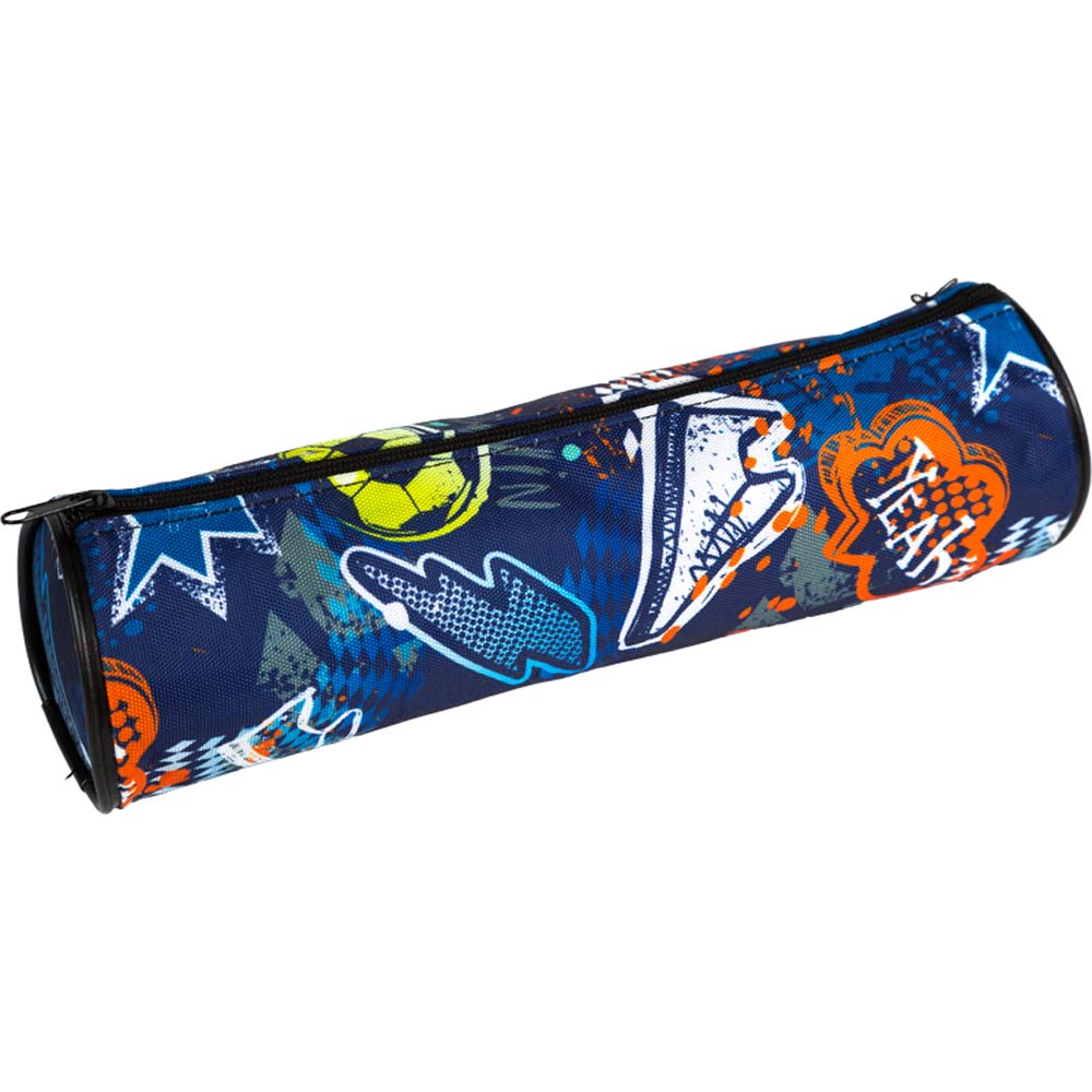 Пенал-тубус attomex "football" 210х60х60мм ткань асс-т