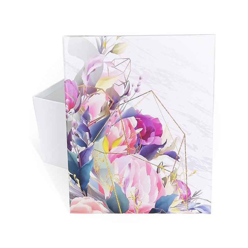 Коробка подарочная "геометрия цветов" 21х17х10см