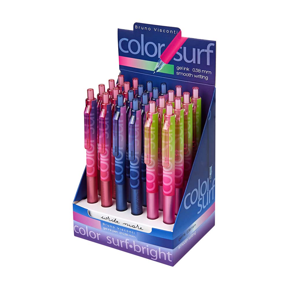 Ручка гел.авт.bruno visconti "colorsurf. bright" синяя 0,4мм