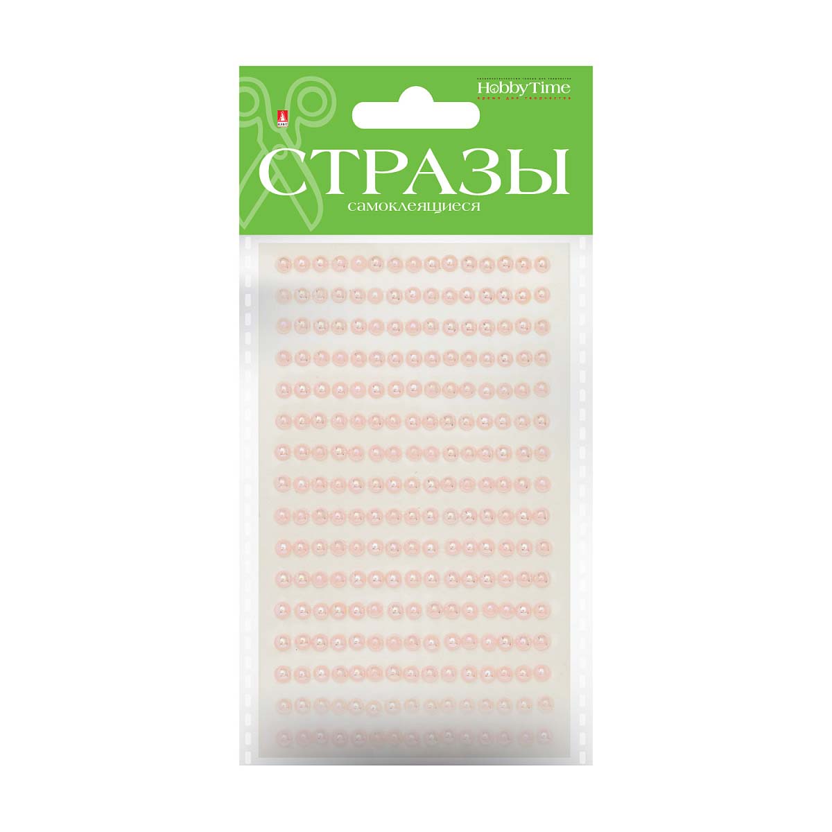 Наклейки стразы "цветной радужный жемчуг" 4мм асс-т