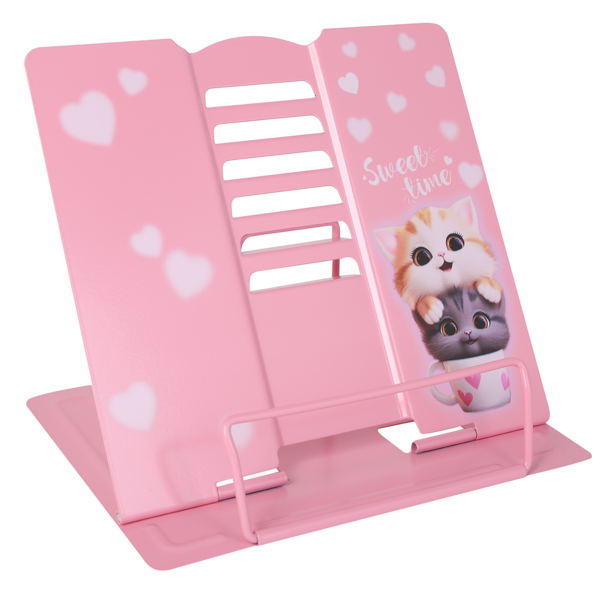Подставка для книг кокос "cute cats" металлическая с рис.