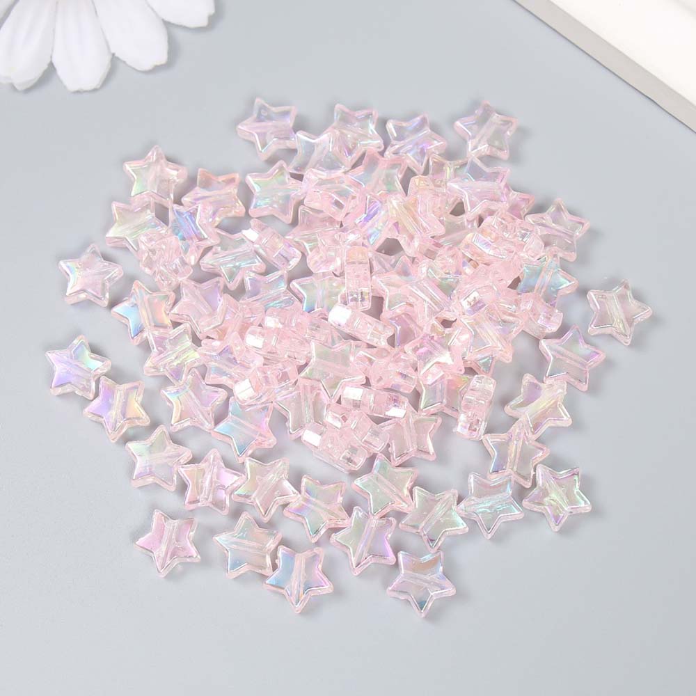 Бусины "звезда. розовый перламутр" 1,1х0,4см 20гр пластик