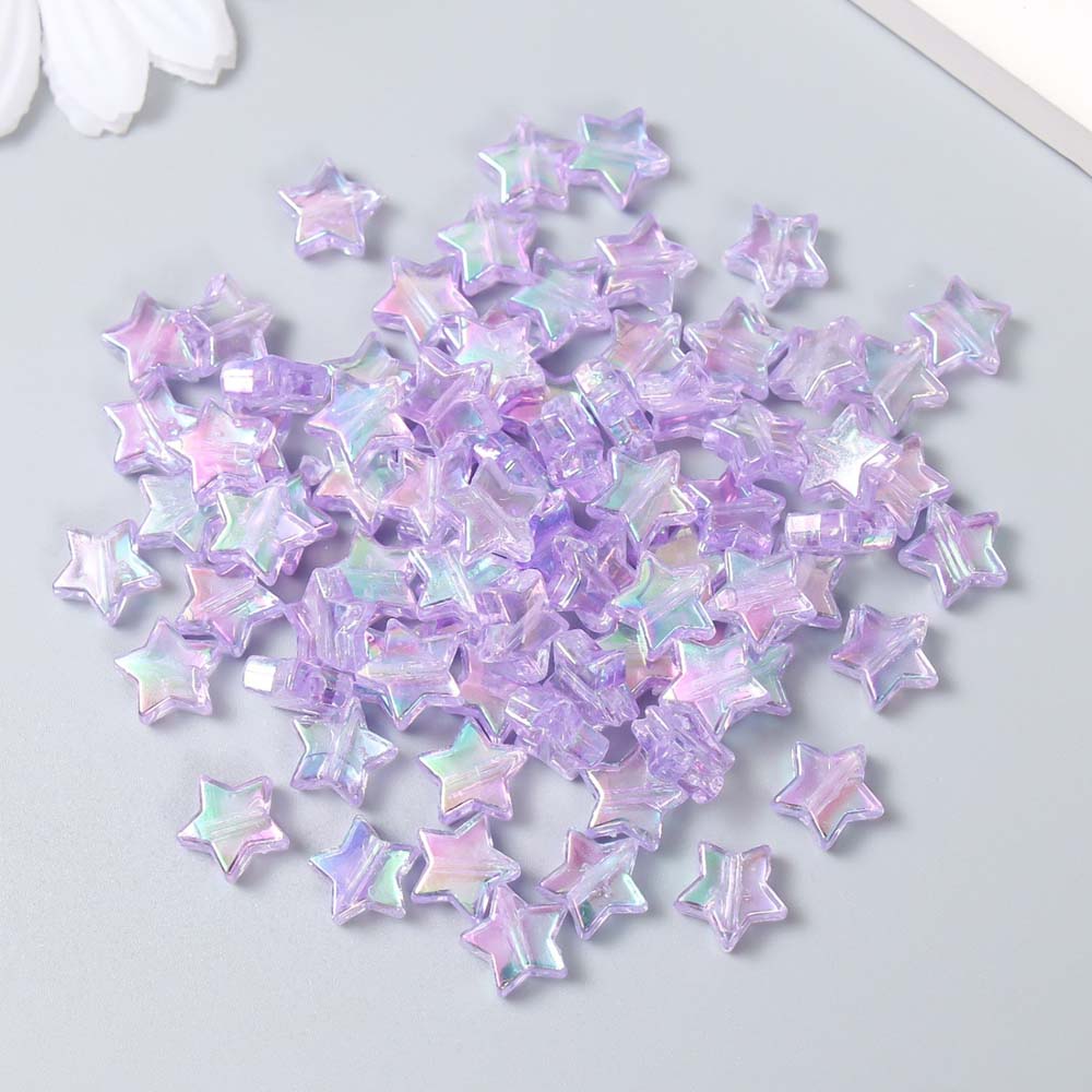 Бусины "звезда. сиреневый перламутр" 1,1х0,4см 20гр пластик