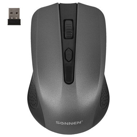 Мышь оптическая usb беспроводн. 1600 dpi 4 кн. sonnen "v99" серая