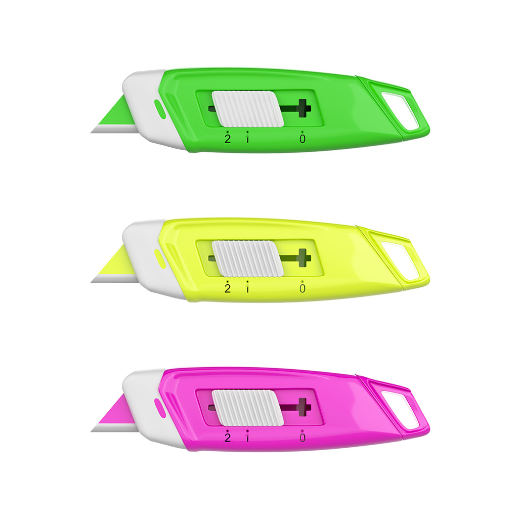 Нож канцелярский с керамическим лезвием 13мм erich кrause "mini neon" ассорти