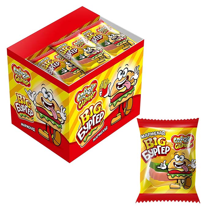 Мармелад "crazy gummy. big бургер" 18г