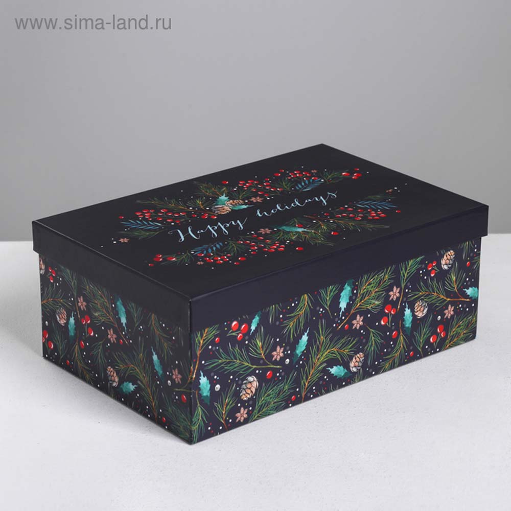 Коробка подарочная "новогодний" 28х18,5х11,5см
