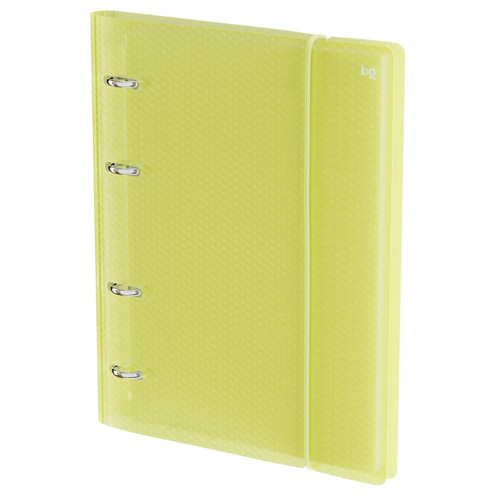 Тетрадь на кольцах 120л. кл. пласт.обл. "neon" жёлтая (bg) резинка