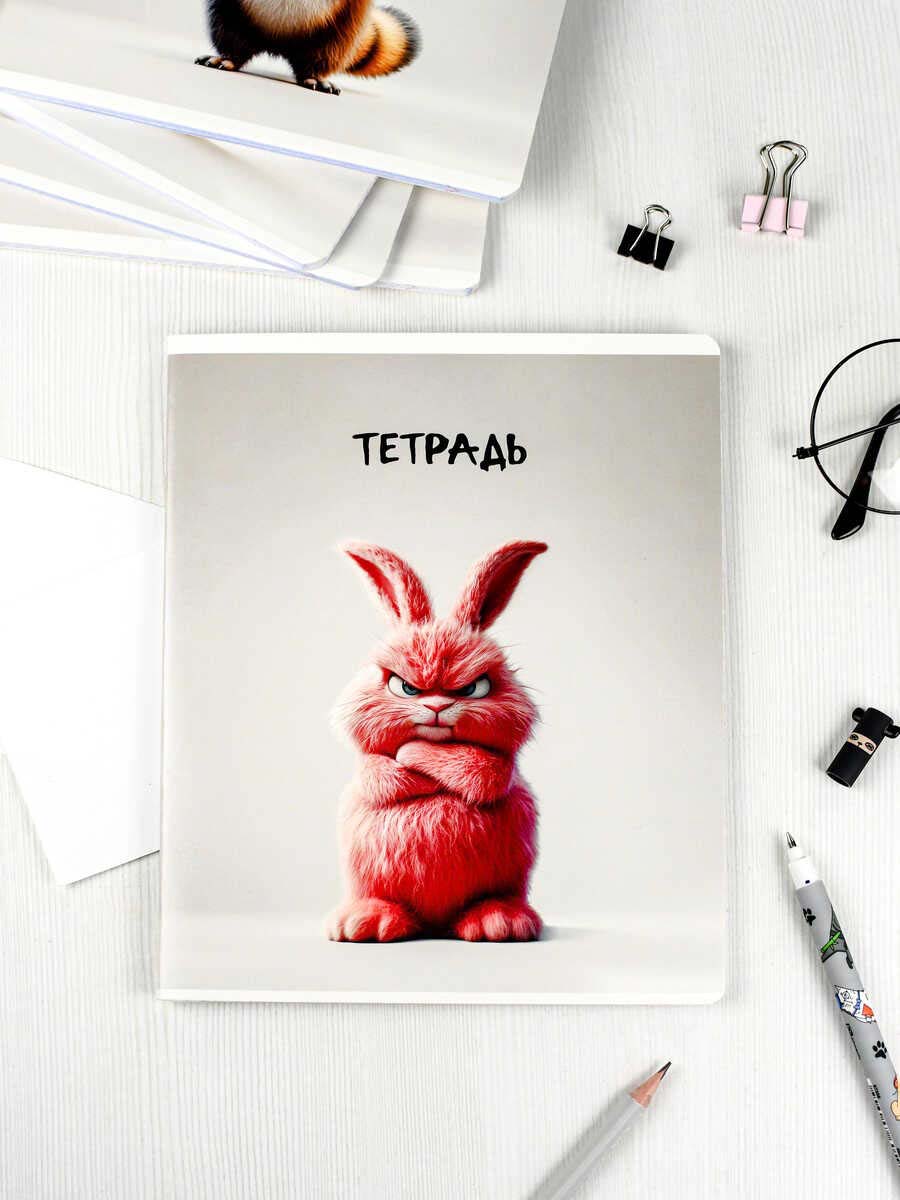 Тетрадь 48л. кл. "сердитые звери" (феникс+) б/б,выб.твин лак,асс-т