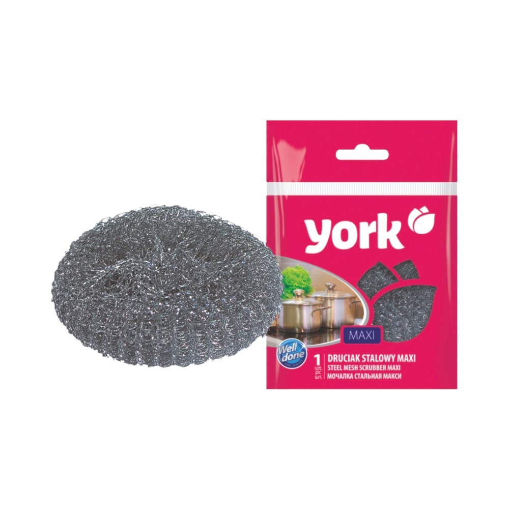 Губка металлическая maxi "york" 11х11х3см