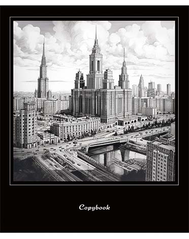 Тетрадь 48л. кл. "города" (alpha-trend) б/б,лак,твин лак,асс-т