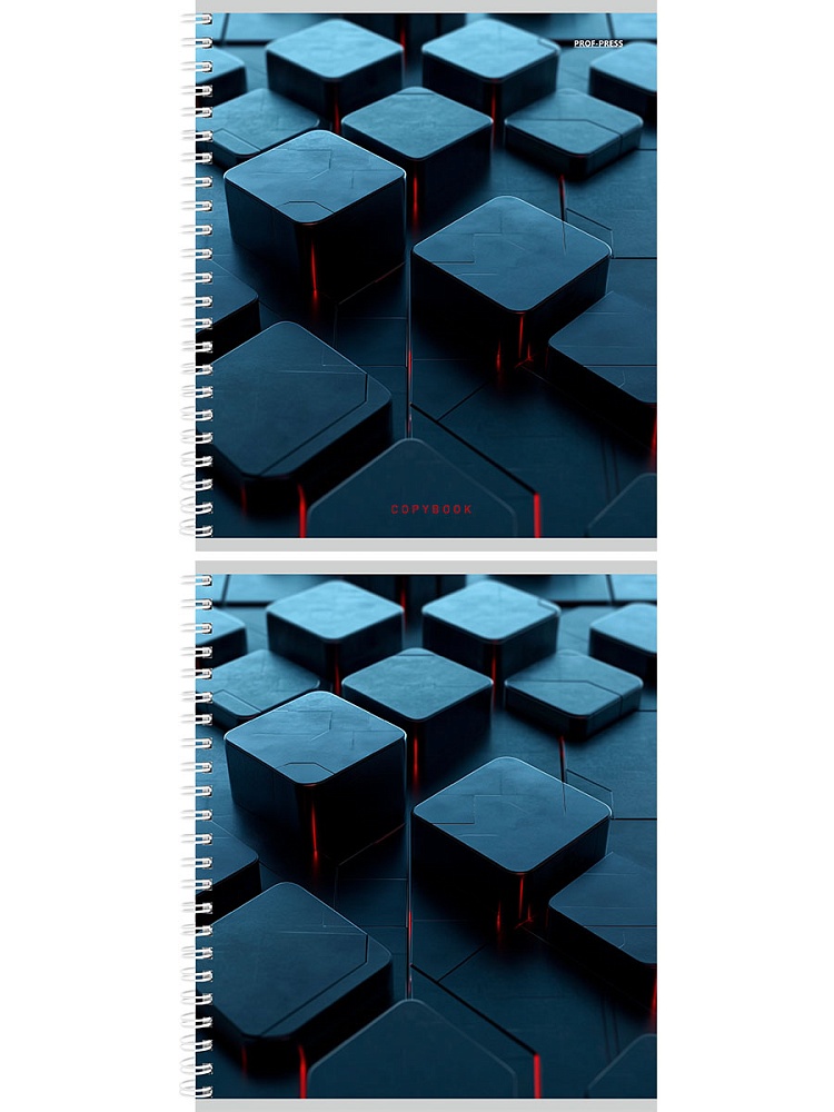 Тетрадь на гребне 96л. кл. "чёрные кубы" (проф-пресс) б/б,асс-т