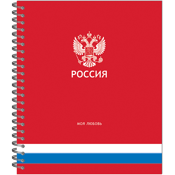 Тетрадь на гребне 96л. кл. "россия" (полином) б/б,лак,асс-т