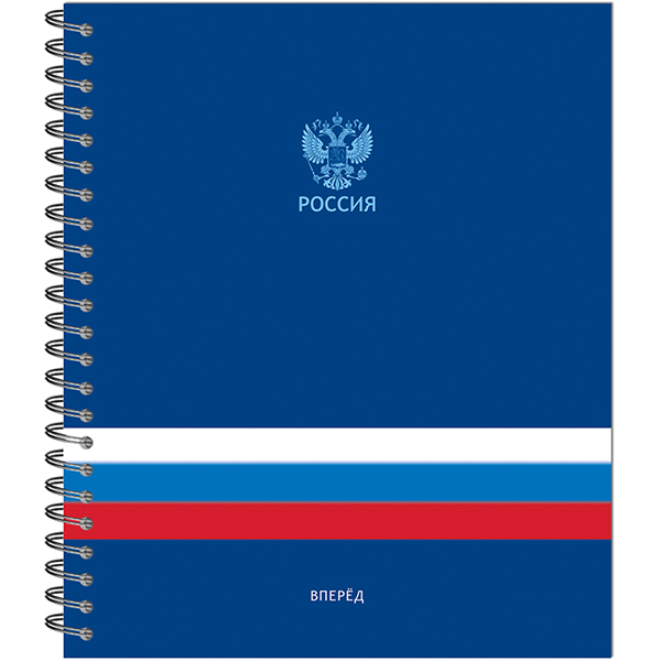 Тетрадь на гребне 96л. кл. "россия" (полином) б/б,лак,асс-т