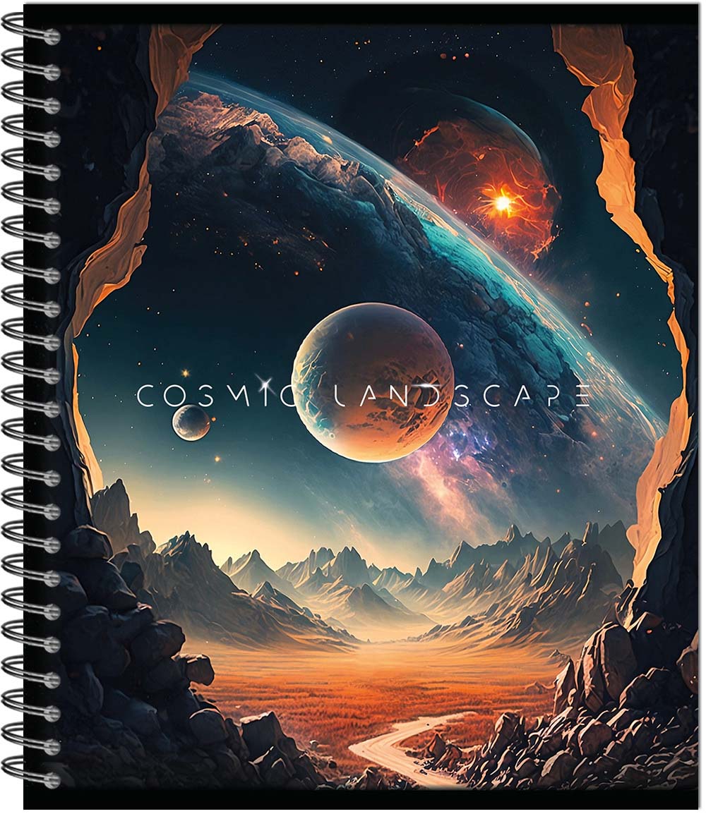 Тетрадь на гребне 96л. кл. "cosmic landscape" (полином) б/б,выб.лак,асс-т