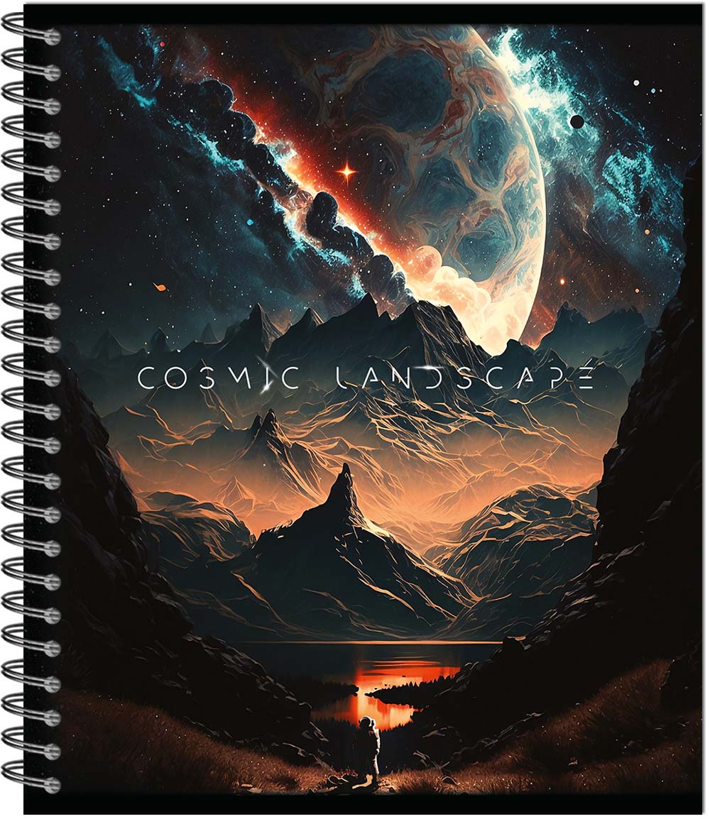 Тетрадь на гребне 96л. кл. "cosmic landscape" (полином) б/б,выб.лак,асс-т