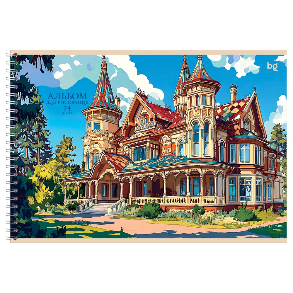 Альбом д/рис. а4 24л.гребень "русская архитектура" (bg) асс-т