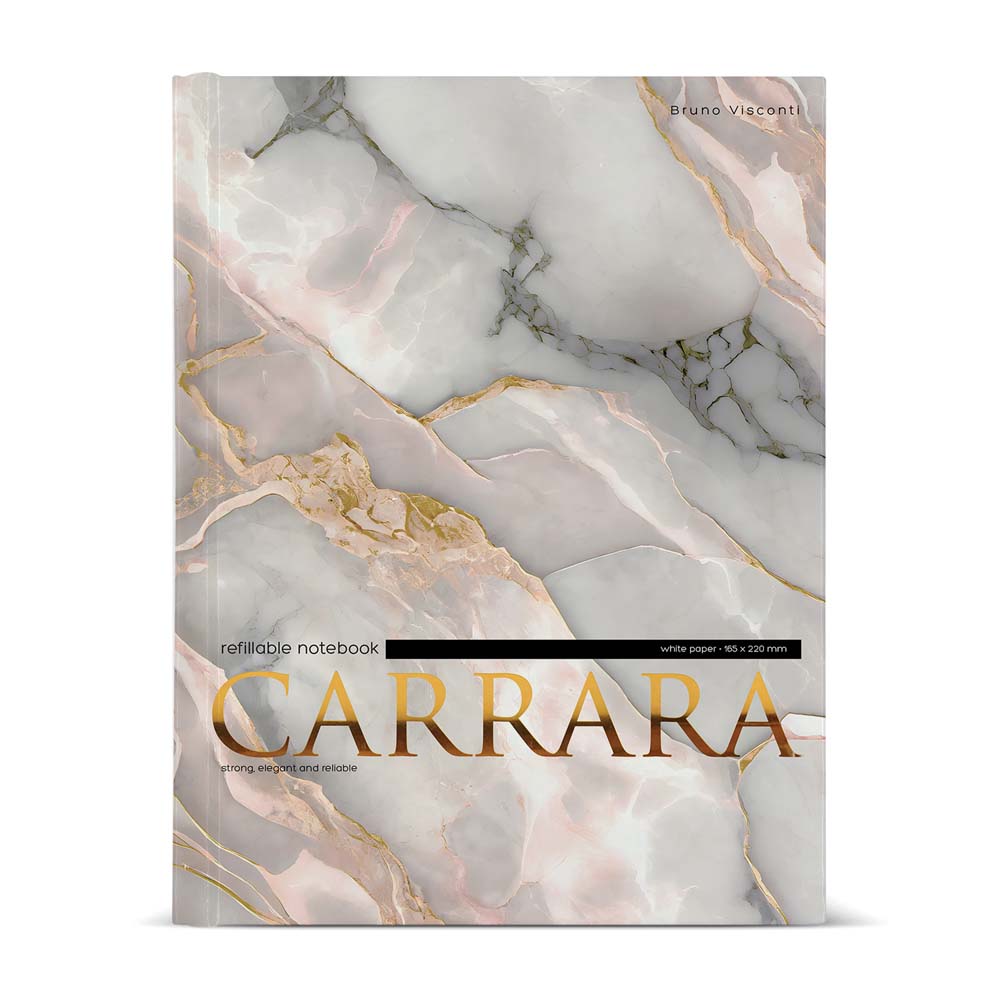 Тетрадь на кольцах 80л. кл. тв.обл. "carrara" (bruno visconti) мат.лам.