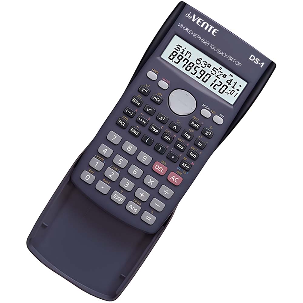 Калькулятор инженерный 10+2 разряд. devente ds-1,85х155мм серо-синий