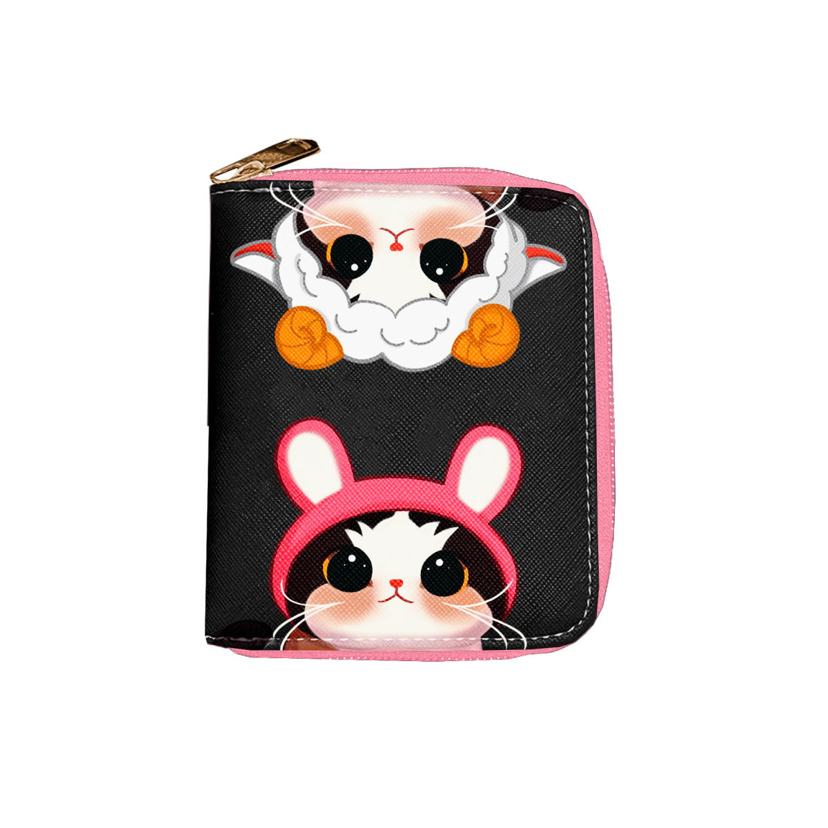 Кошелёк кокос "cat fun" 12х10х2,5см чёрный кож.зам.