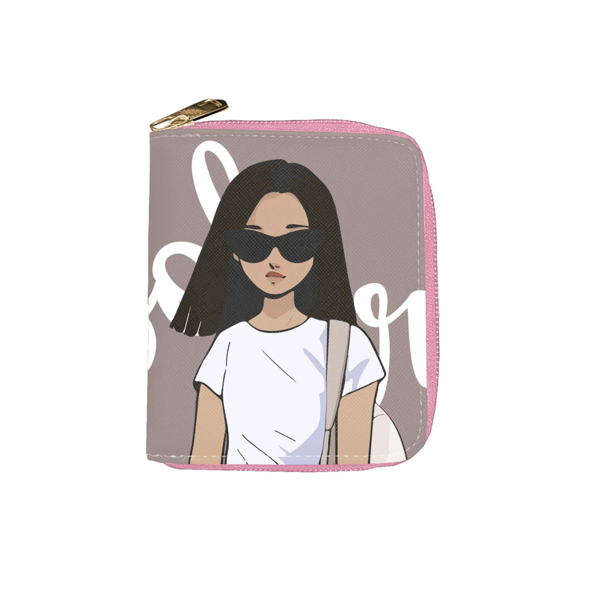 Кошелёк кокос "cool girl" 12х10х2,5см бежево-розовый кож.зам.