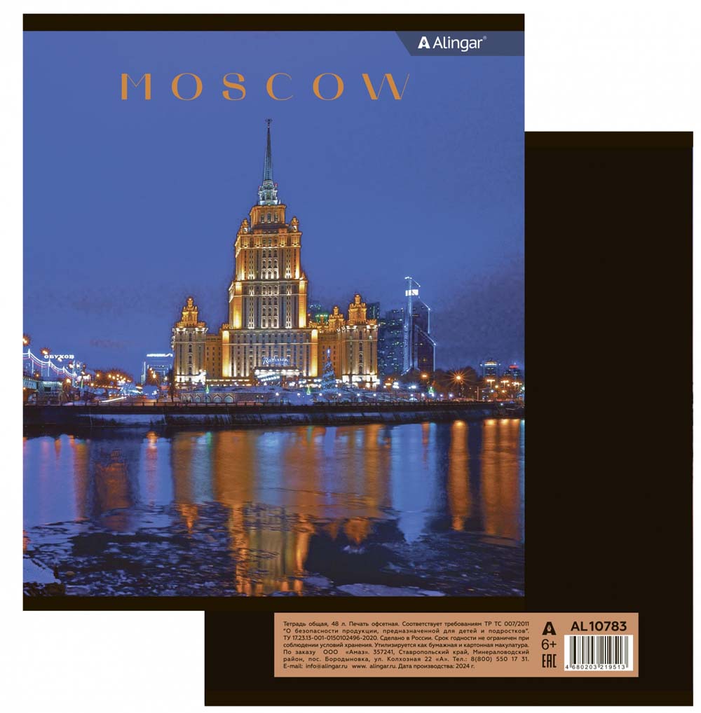 Тетрадь 48л. кл. "russia" (alingar) б/б,асс-т