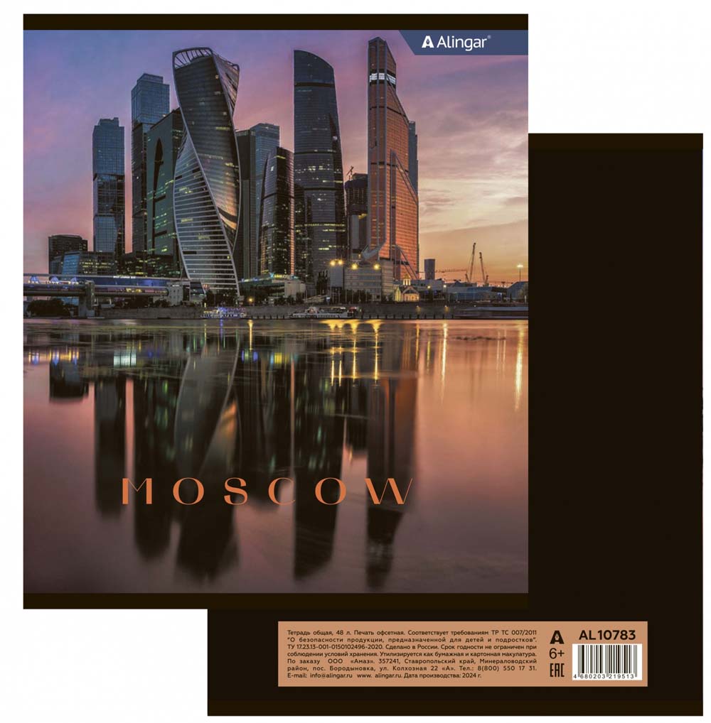 Тетрадь 48л. кл. "russia" (alingar) б/б,асс-т