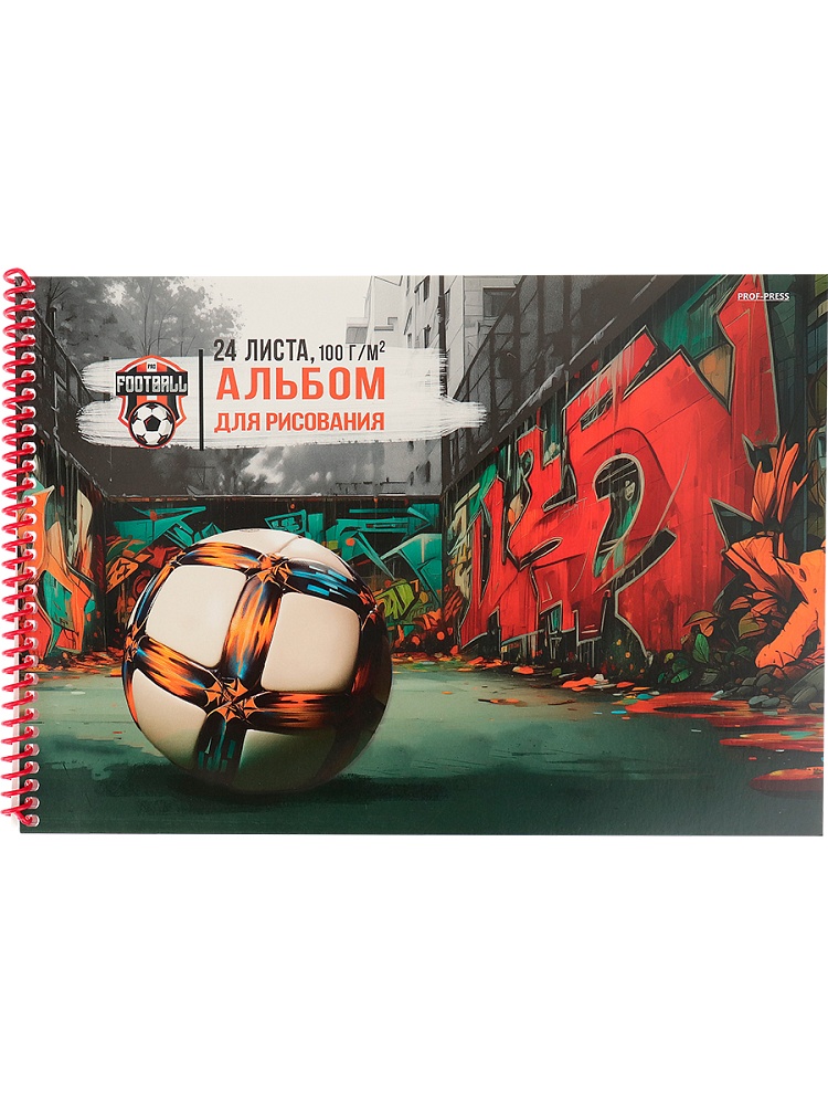 Альбом д/рис. а4 24л.спираль "дворовый футбол" (проф-пресс)