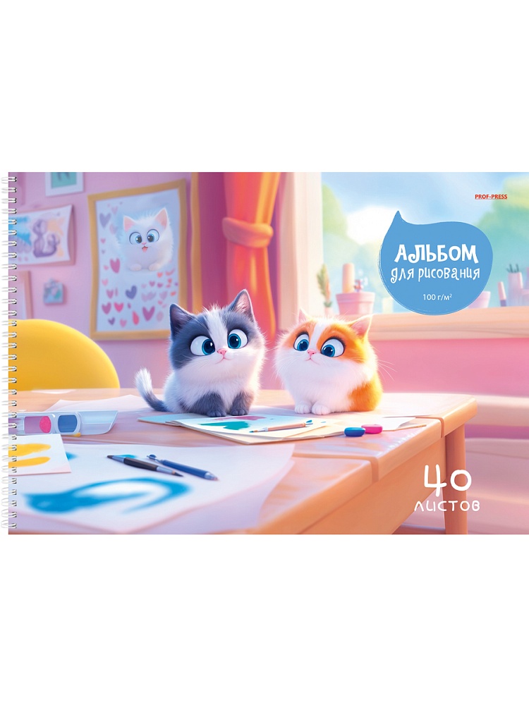 Альбом д/рис. а4 40л.гребень "животные-художники" (проф-пресс) асс-т