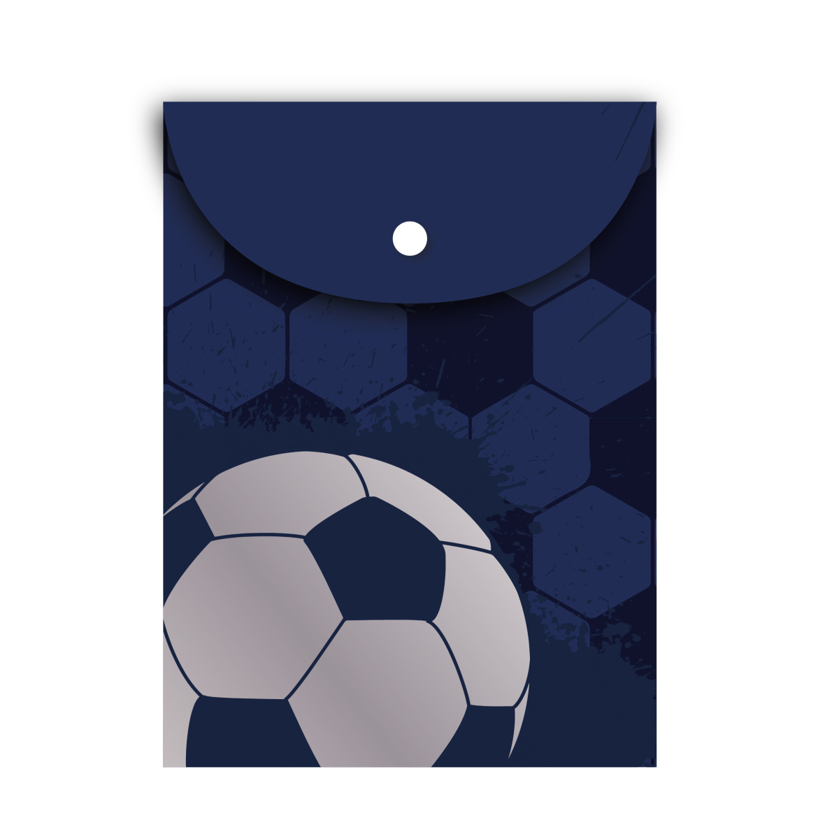 Папка-конверт с кнопк. а6 115х165мм 150мкм кокос "football king" непрозрач. с рис.