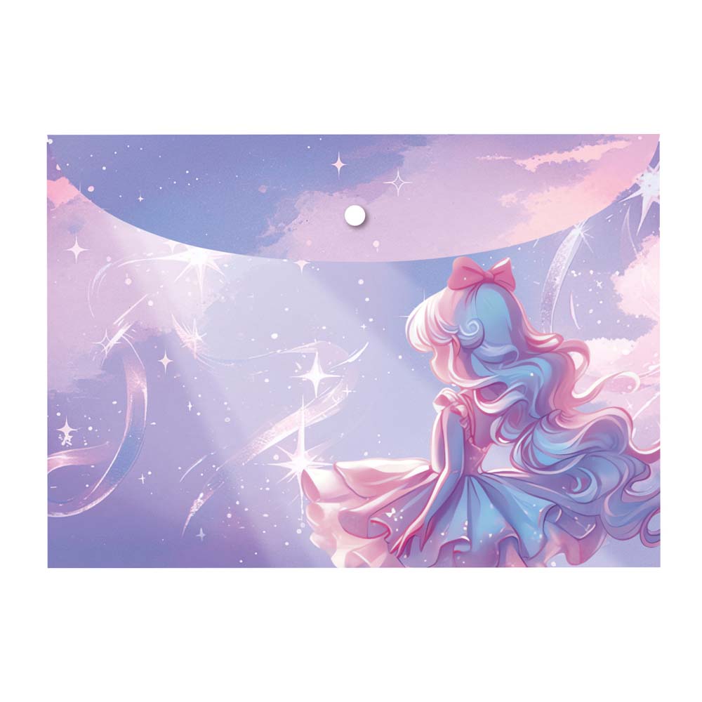 Папка-конверт с кнопк. а5 170х240мм 150мкм кокос "magic ballerina" непрозрач. с рис.