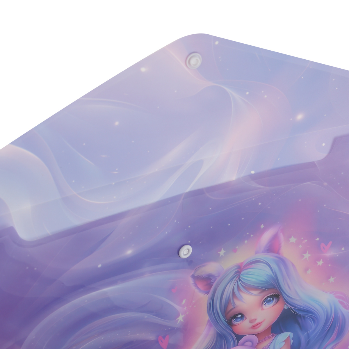 Папка-конверт с кнопк. а4 150мкм кокос "charming girl" непрозрач. с рис.