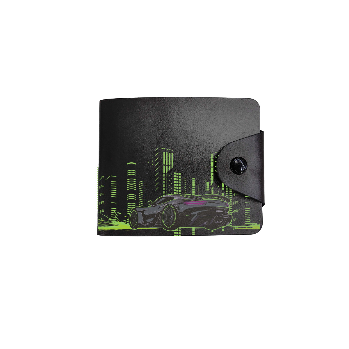 Кошелёк кокос "city car" чёрный кож.зам.