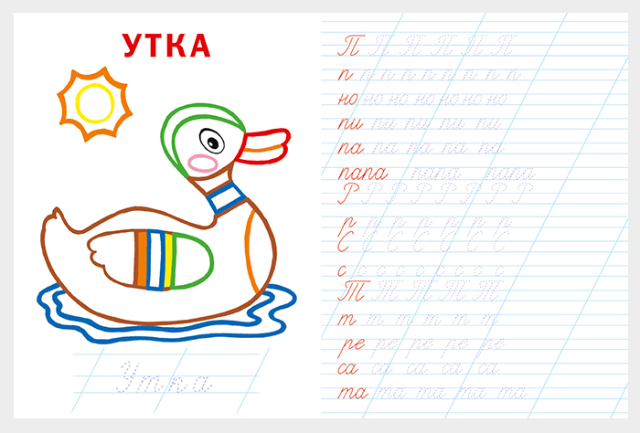 Прописи "цветные прописи. пишем буквы, слоги, слова" (фламинго)
