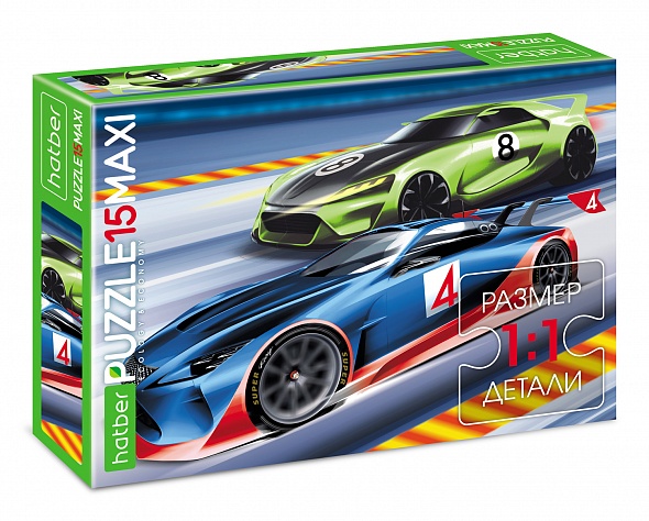 Пазлы maxi 15 дет. "авторалли" (hatber)