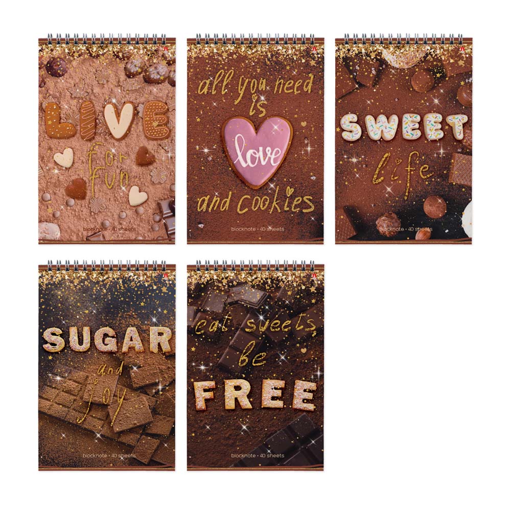 Блокнот а5 гребень 40л. кл. "sweet life" (альт) асс-т