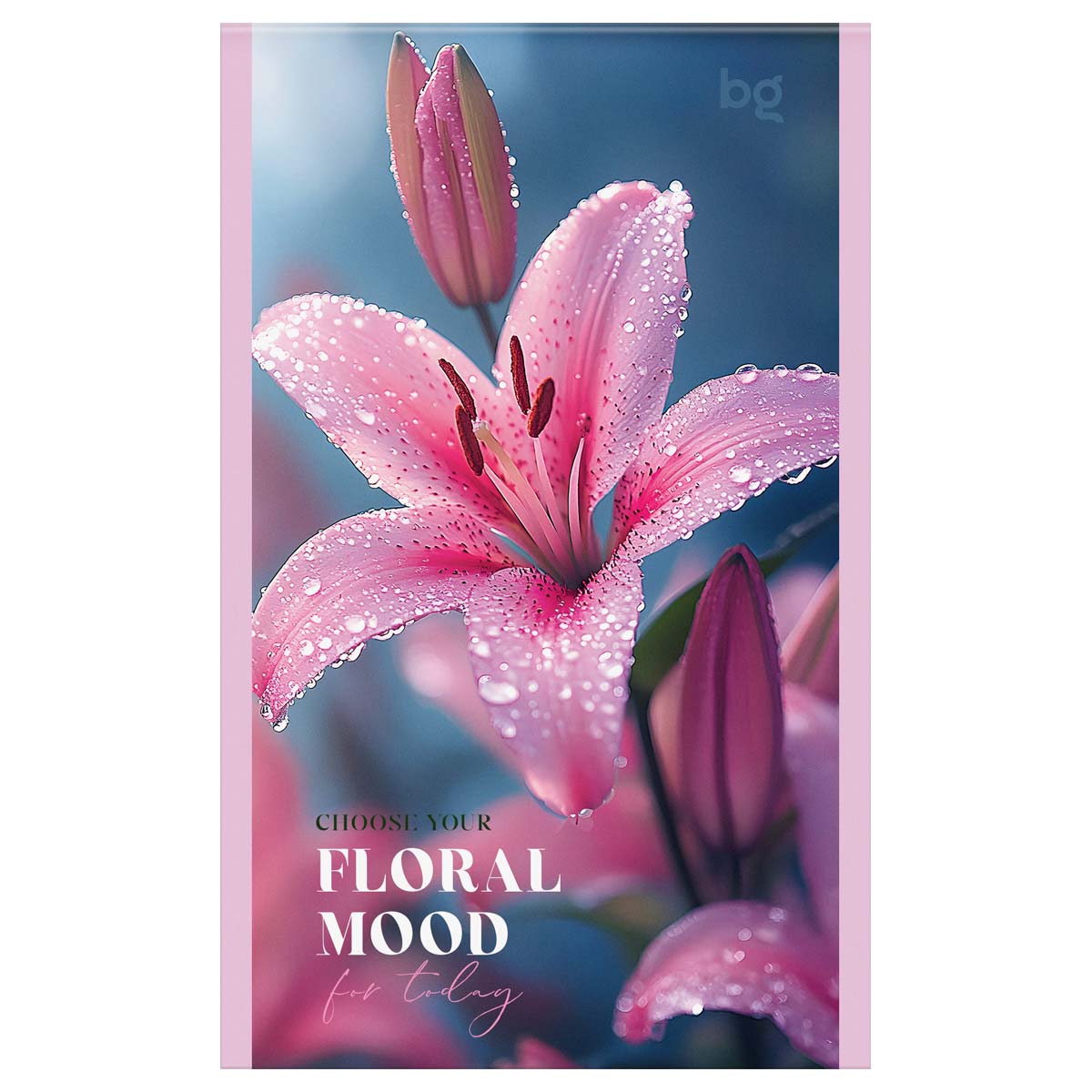 Блокнот а6 скрепка 32л. кл. "floral mood" (bg) асс-т