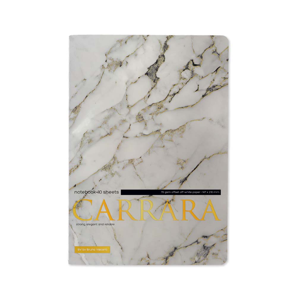 Тетрадь 40л. лин. "carrara" (bruno visconti) т/б,софт тач,фольга,цветной форзац