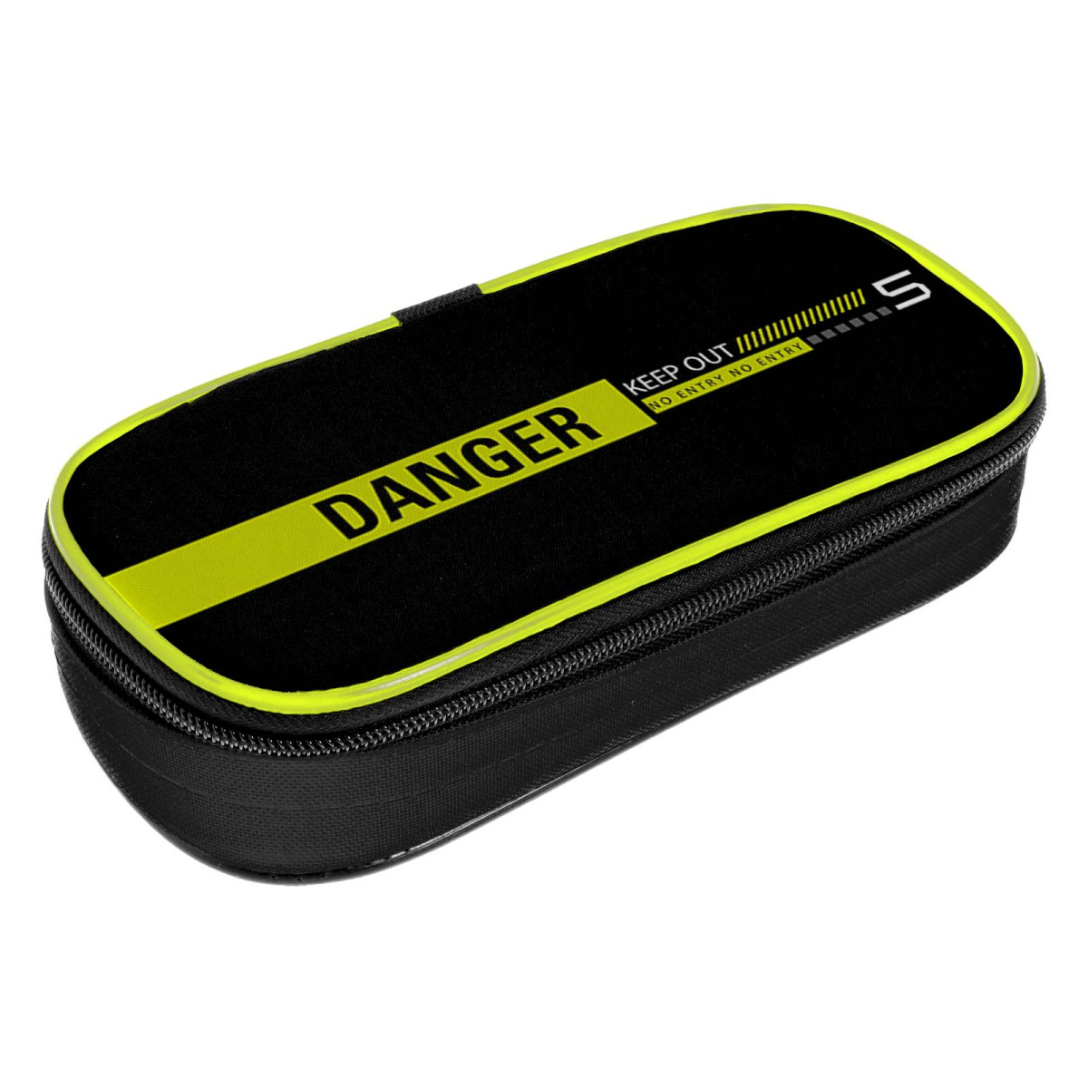 Пенал овал кокос "danger" 200х90х40мм ткань
