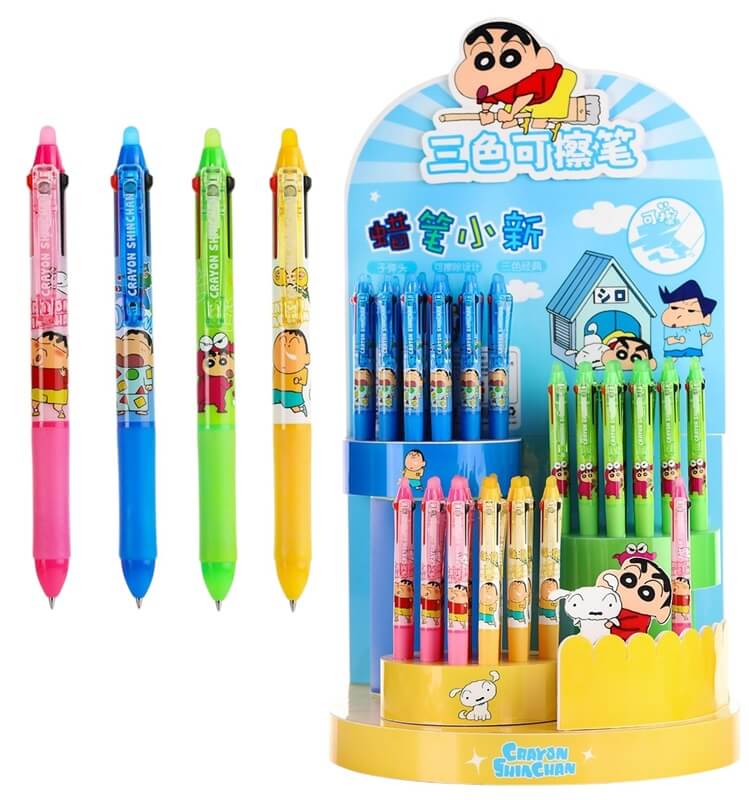 Ручка гел. пиши-стирай "crayon shinchan" 0,5мм 3-х цветная асс-т