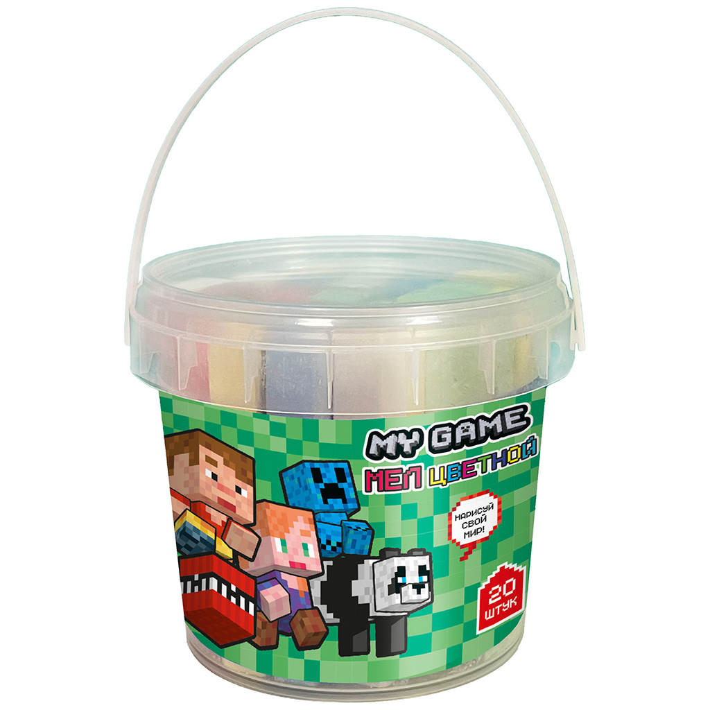 Мел цветной для асфальта centrum "my game" 20шт. (пласт.ведро)