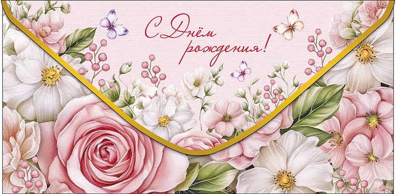 Конверт для денег "с днём рождения!"