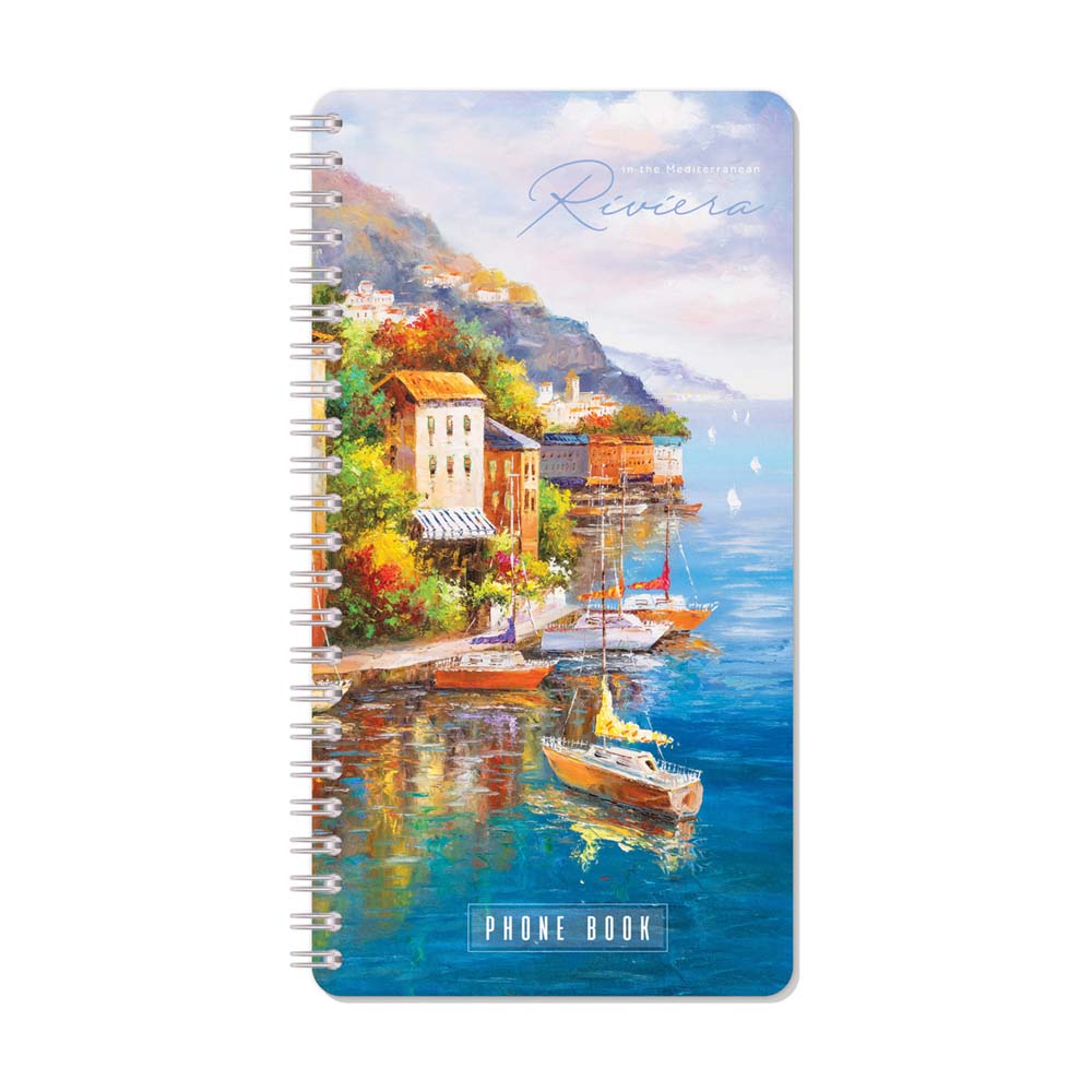 Книжка алф. а5 выр. "живопись. riviera" 80 л.,на гребне